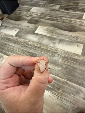 Kendra Scott Rose Gold Ring with Pale Pink Oval Stone